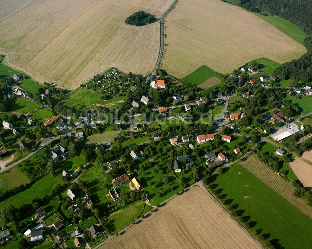 Luftaufnahme Frankenstein - Dorfkern am Feldrand in Frankenstein im Bundesland Sachsen, Deutschland