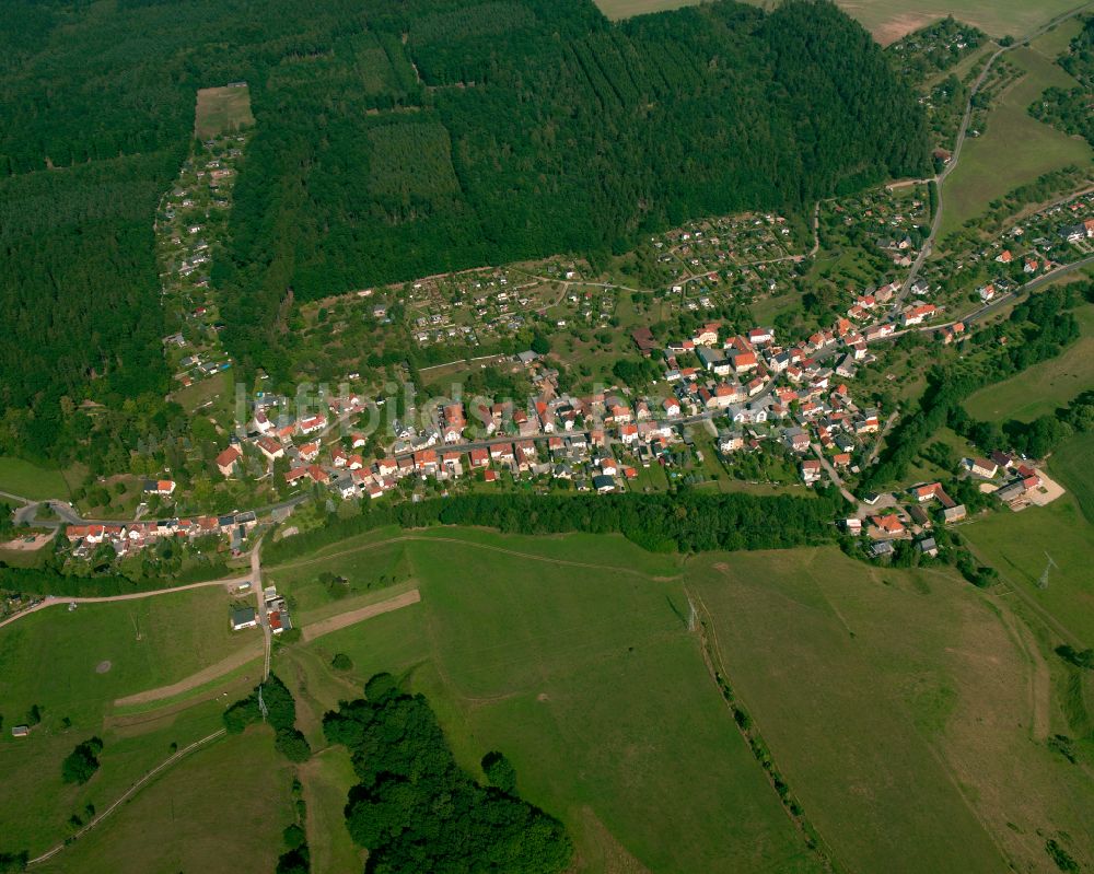 Luftaufnahme Frankenthal - Dorfkern am Feldrand in Frankenthal im Bundesland Thüringen, Deutschland