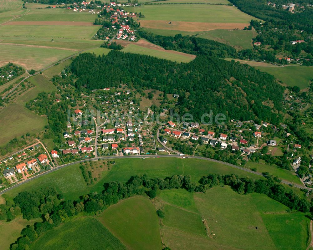 Frankenthal von oben - Dorfkern am Feldrand in Frankenthal im Bundesland Thüringen, Deutschland