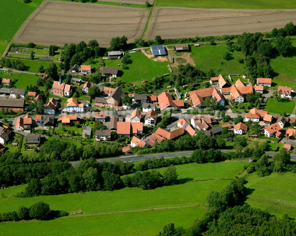 Luftbild Fraurombach - Dorfkern am Feldrand in Fraurombach im Bundesland Hessen, Deutschland