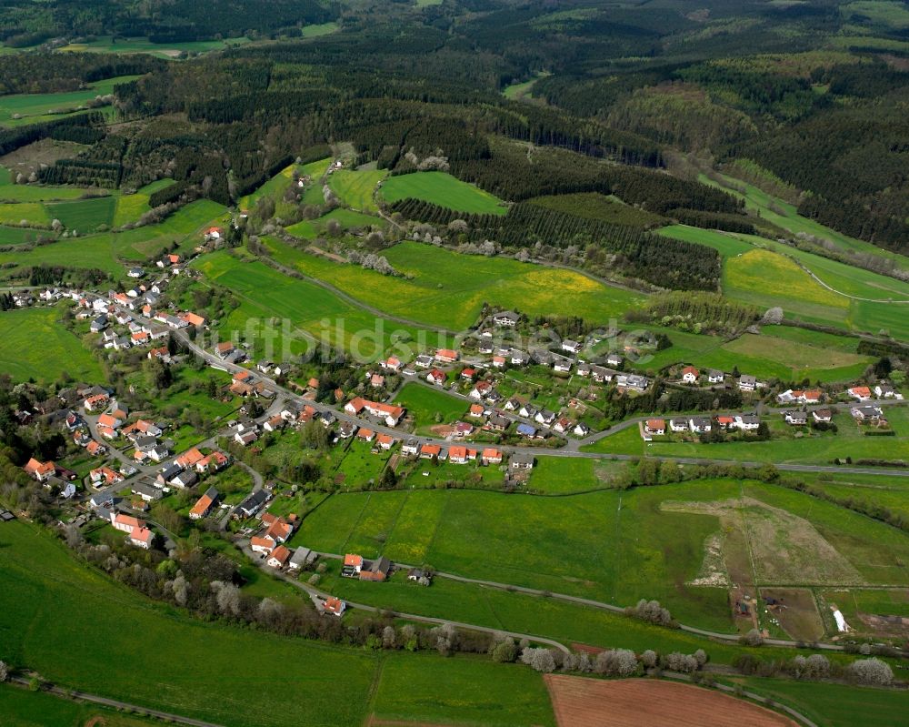 Luftbild Frielingen - Dorfkern am Feldrand in Frielingen im Bundesland Hessen, Deutschland