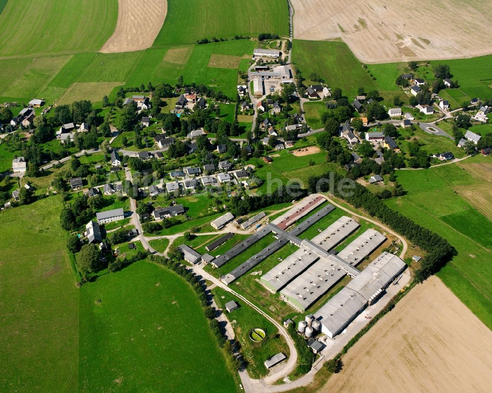Luftbild Gahlenz - Dorfkern am Feldrand in Gahlenz im Bundesland Sachsen, Deutschland