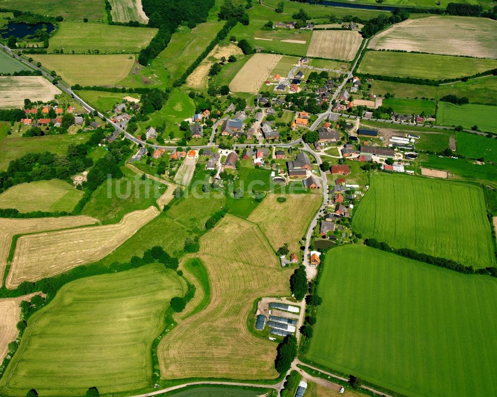 Luftaufnahme Göldenitz - Dorfkern am Feldrand in Göldenitz im Bundesland Schleswig-Holstein, Deutschland