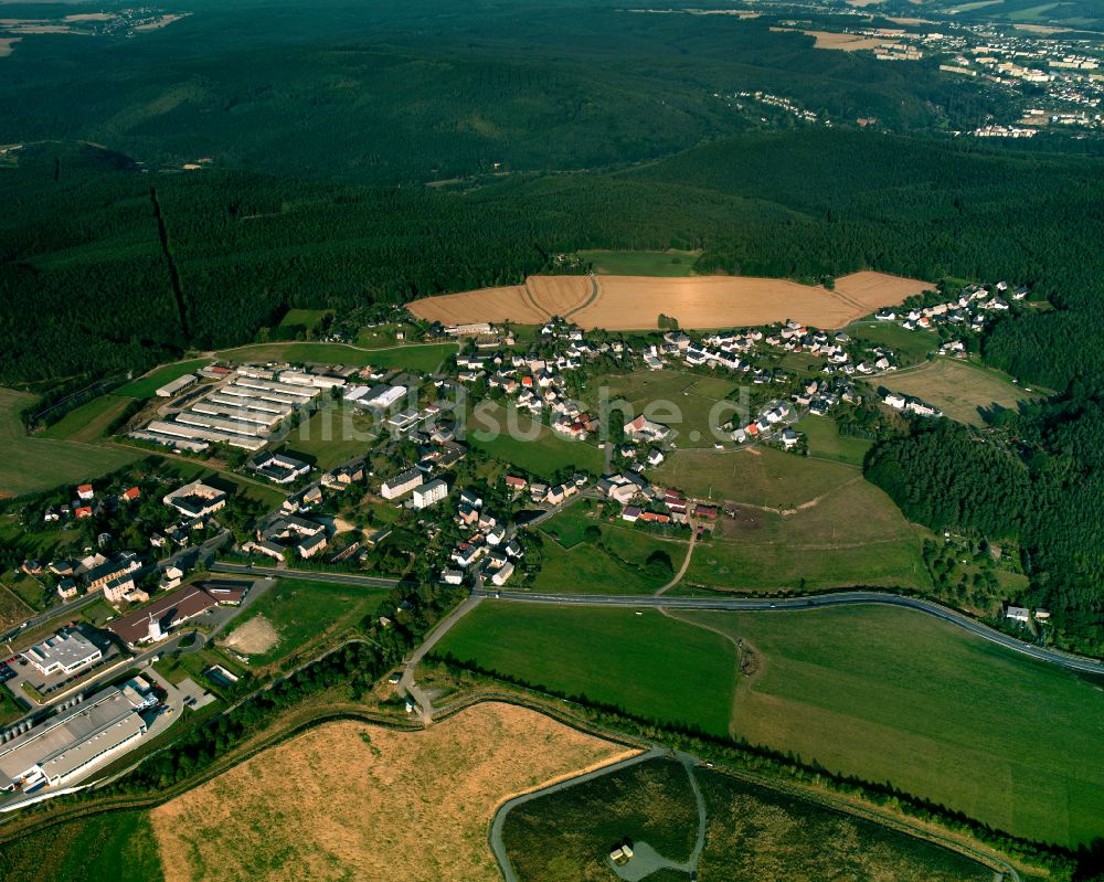 Luftbild Gommla - Dorfkern am Feldrand in Gommla im Bundesland Thüringen, Deutschland