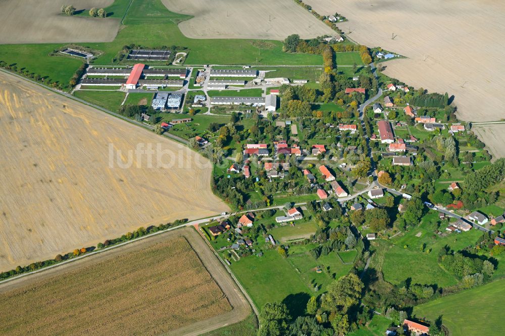 Grauenhagen von oben - Dorfkern am Feldrand in Grauenhagen im Bundesland Mecklenburg-Vorpommern, Deutschland