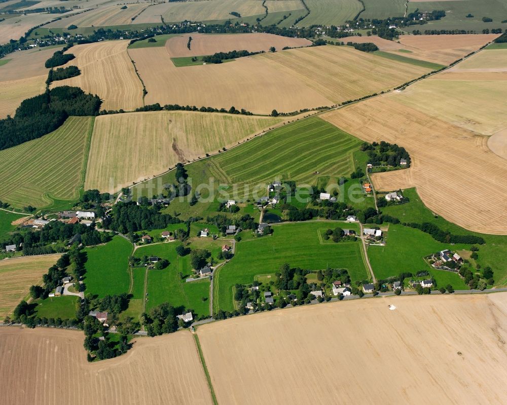 Luftbild Gränitz - Dorfkern am Feldrand in Gränitz im Bundesland Sachsen, Deutschland