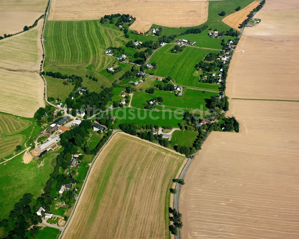Luftaufnahme Gränitz - Dorfkern am Feldrand in Gränitz im Bundesland Sachsen, Deutschland