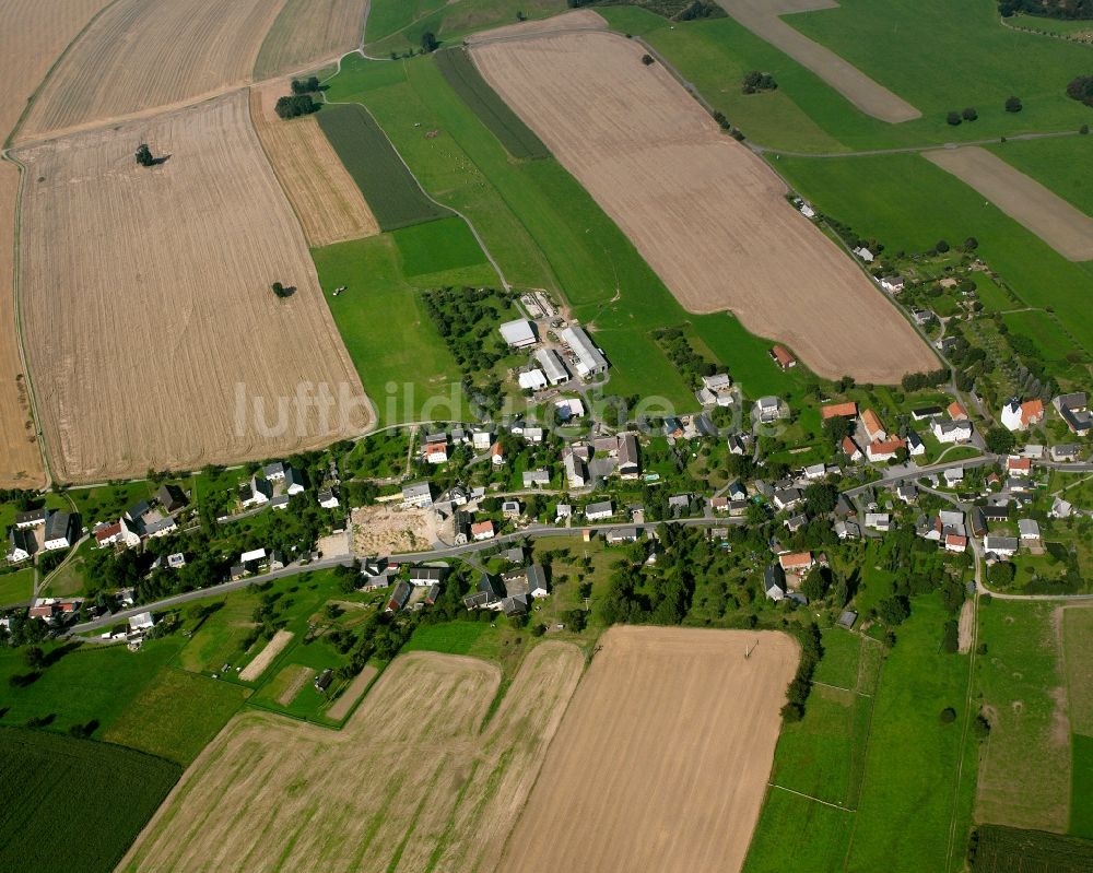 Luftbild Großschirma - Dorfkern am Feldrand in Großschirma im Bundesland Sachsen, Deutschland