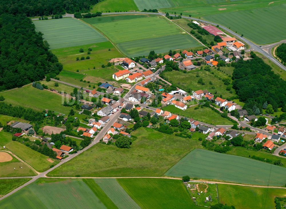 Luftaufnahme Haide - Dorfkern am Feldrand in Haide im Bundesland Rheinland-Pfalz, Deutschland