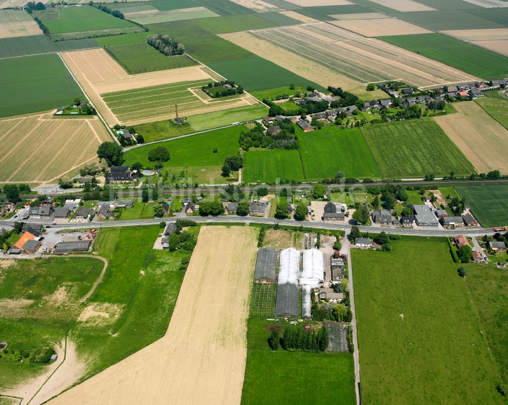 Luftaufnahme Haldern - Dorfkern am Feldrand in Haldern im Bundesland Nordrhein-Westfalen, Deutschland