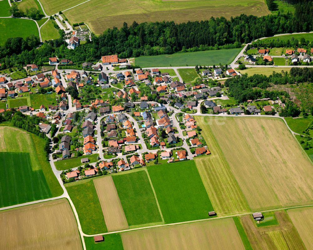 Haslach von oben - Dorfkern am Feldrand in Haslach im Bundesland Baden-Württemberg, Deutschland