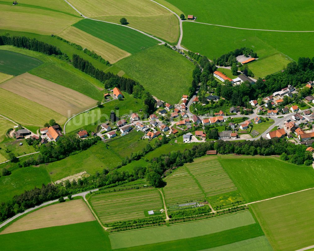 Luftbild Haslach - Dorfkern am Feldrand in Haslach im Bundesland Baden-Württemberg, Deutschland