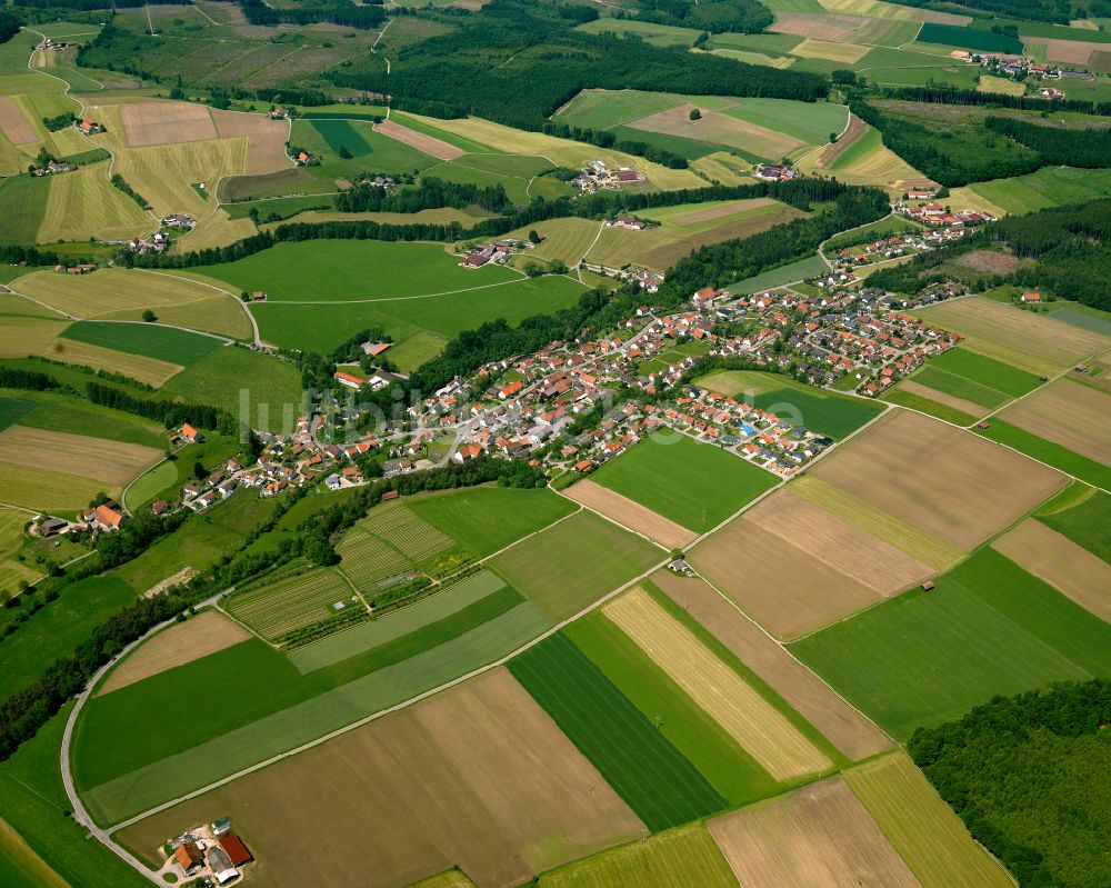 Luftaufnahme Haslach - Dorfkern am Feldrand in Haslach im Bundesland Baden-Württemberg, Deutschland
