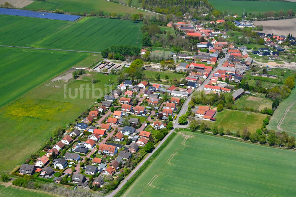 Hassel aus der Vogelperspektive: Dorfkern am Feldrand in Hassel im Bundesland Sachsen-Anhalt, Deutschland