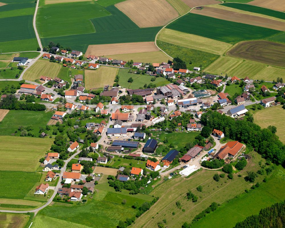 Luftbild Hattenburg - Dorfkern am Feldrand in Hattenburg im Bundesland Baden-Württemberg, Deutschland