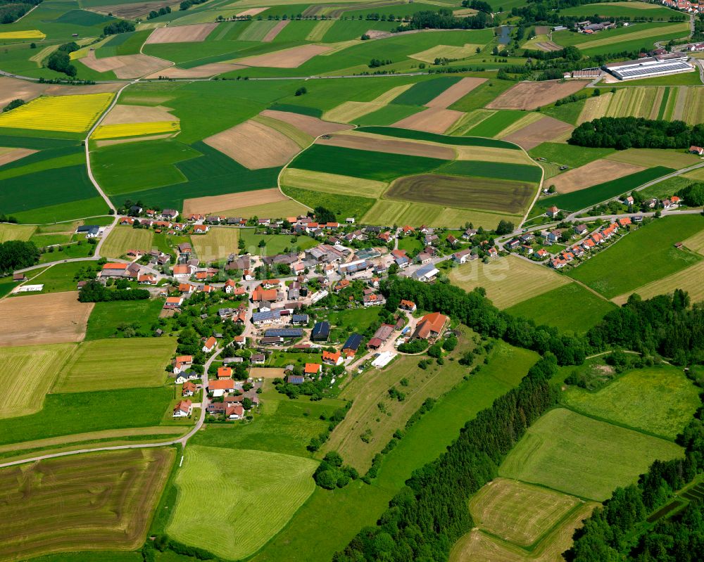 Luftaufnahme Hattenburg - Dorfkern am Feldrand in Hattenburg im Bundesland Baden-Württemberg, Deutschland