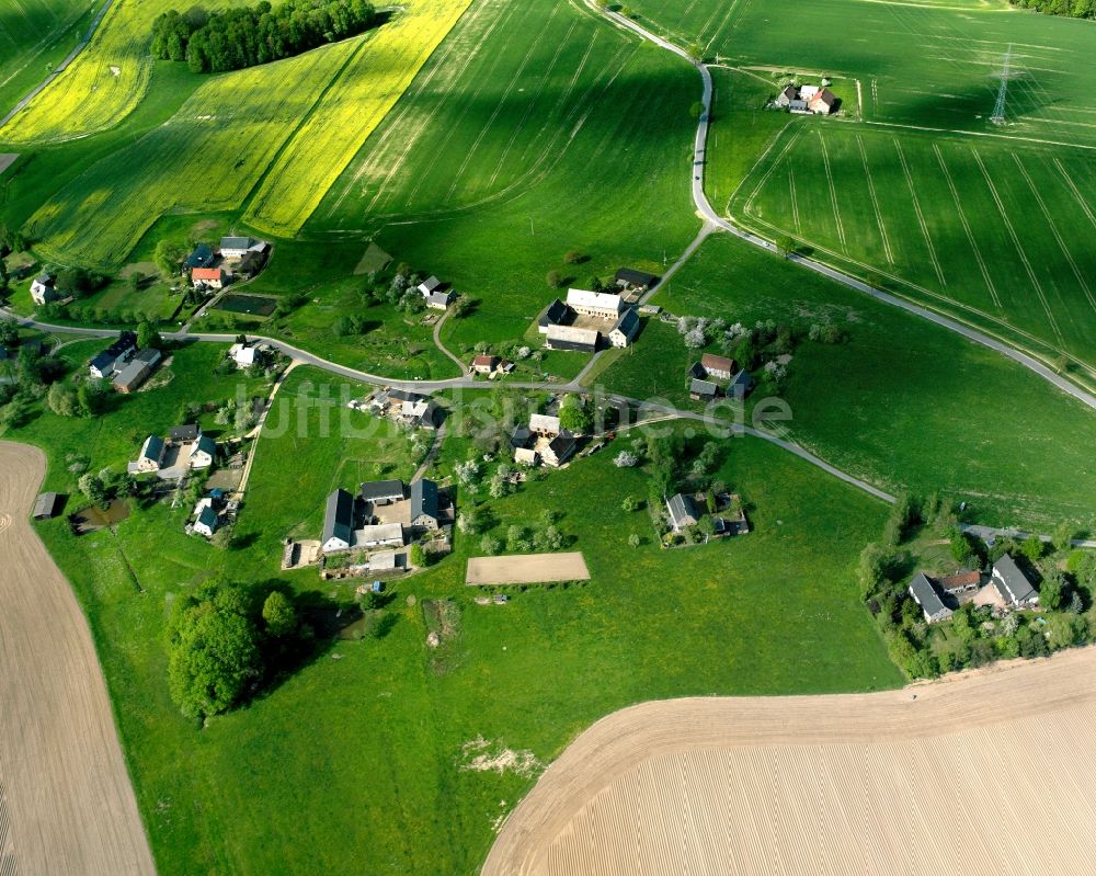 Luftaufnahme Höckendorf - Dorfkern am Feldrand in Höckendorf im Bundesland Sachsen, Deutschland