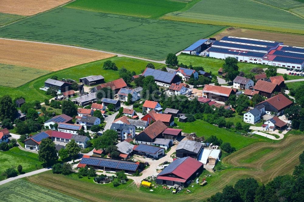 Luftbild Hebersdorf - Dorfkern am Feldrand in Hebersdorf im Bundesland Bayern, Deutschland