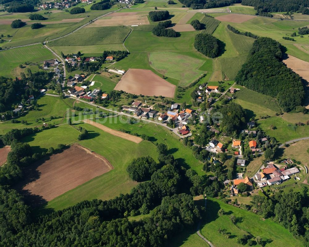 Hembach von oben - Dorfkern am Feldrand in Hembach im Bundesland Hessen, Deutschland