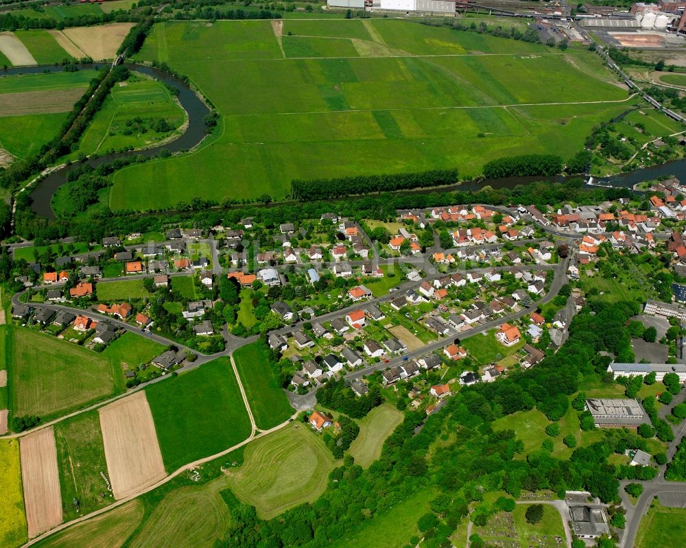 Heringen (Werra) aus der Vogelperspektive: Dorfkern am Feldrand in Heringen (Werra) im Bundesland Hessen, Deutschland