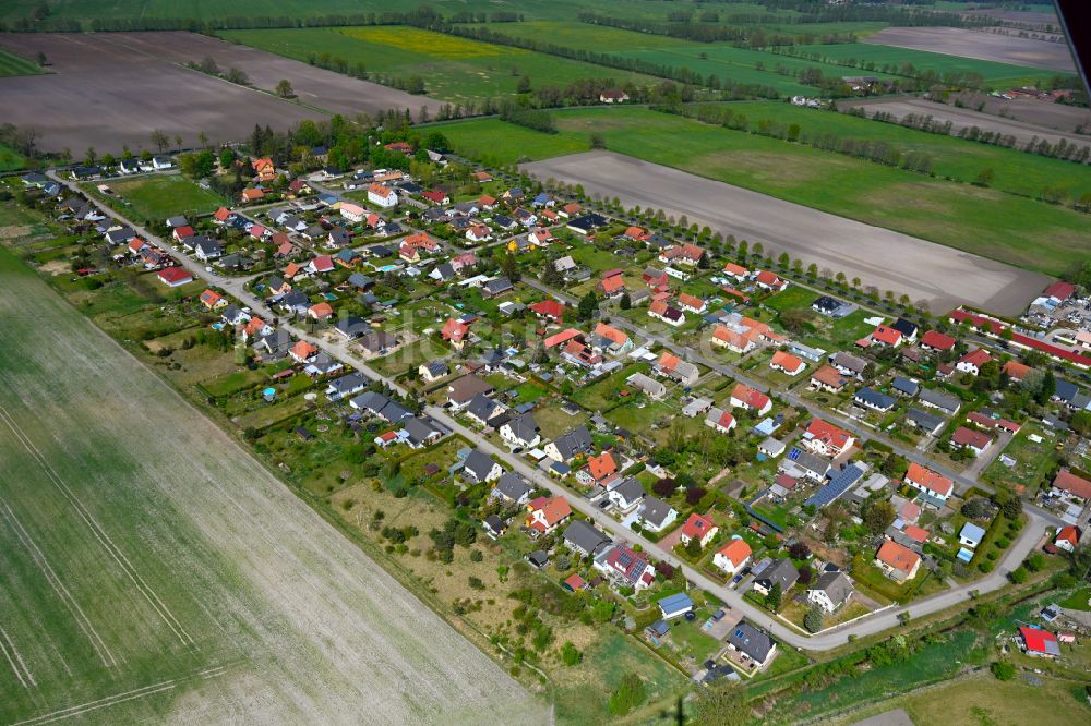 Hohenbruch aus der Vogelperspektive: Dorfkern am Feldrand in Hohenbruch im Bundesland Brandenburg, Deutschland