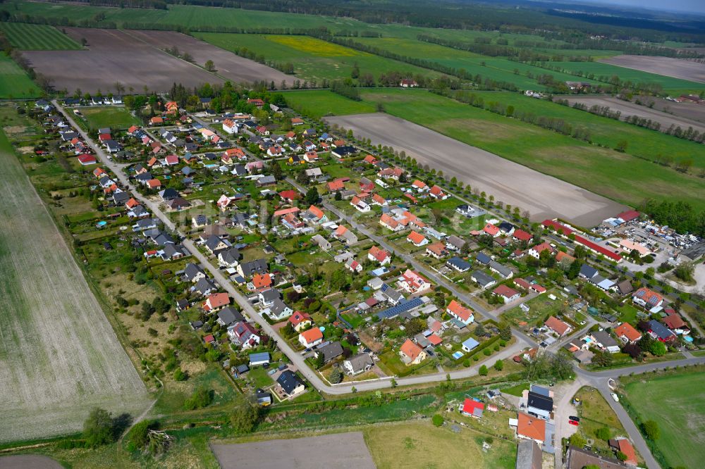 Luftbild Hohenbruch - Dorfkern am Feldrand in Hohenbruch im Bundesland Brandenburg, Deutschland
