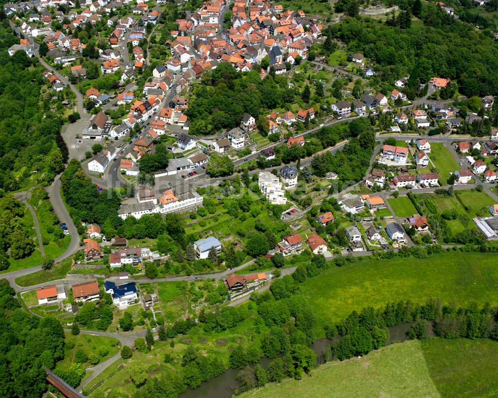 Homberg (Ohm) von oben - Dorfkern am Feldrand in Homberg (Ohm) im Bundesland Hessen, Deutschland