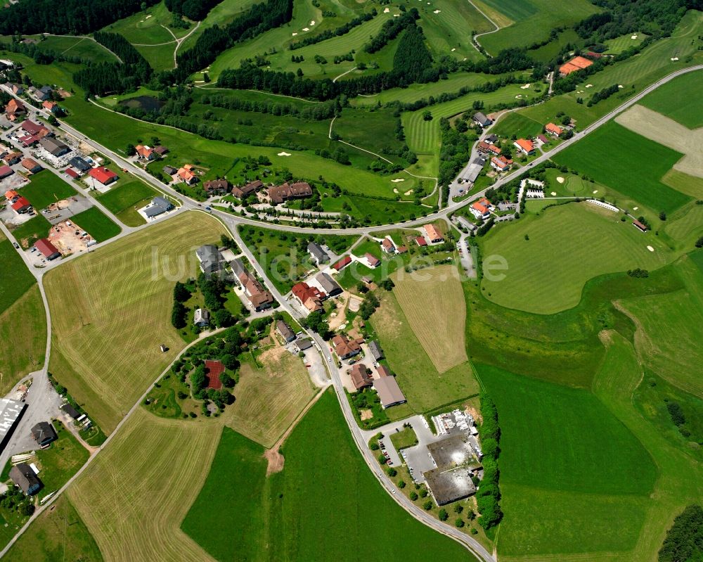 Hottingen aus der Vogelperspektive: Dorfkern am Feldrand in Hottingen im Bundesland Baden-Württemberg, Deutschland