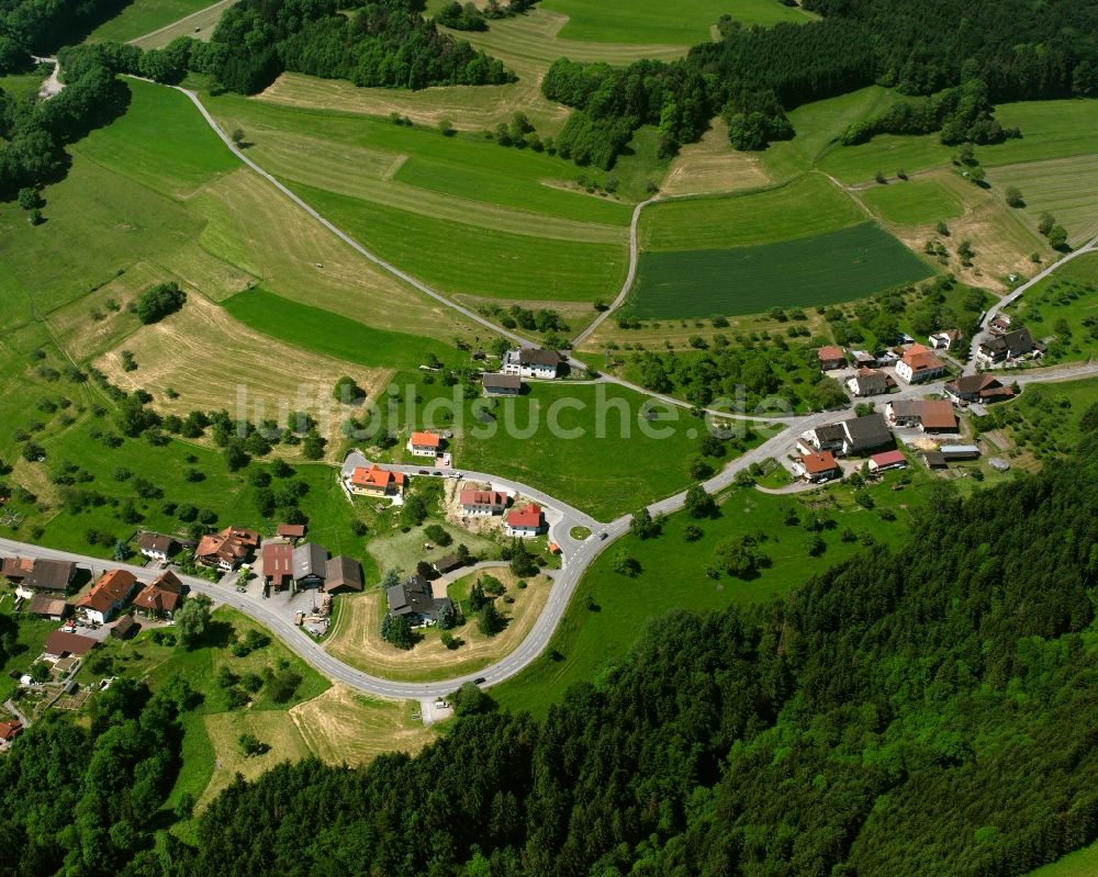 Luftbild Indlekofen - Dorfkern am Feldrand in Indlekofen im Bundesland Baden-Württemberg, Deutschland