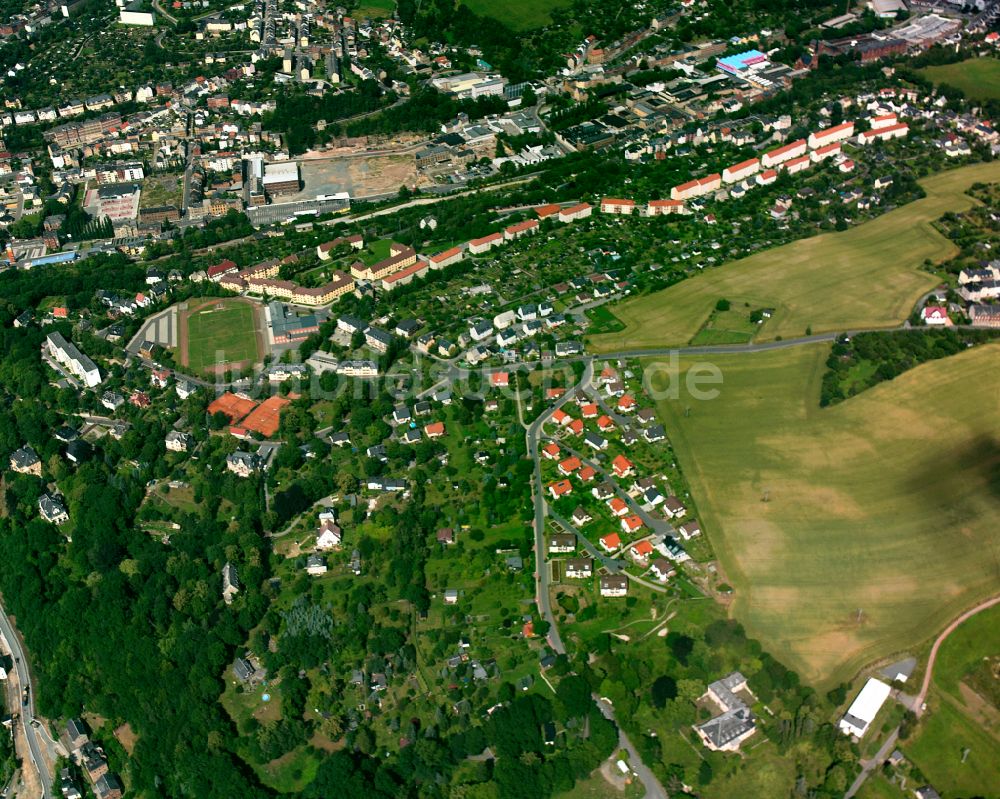 Irchwitz aus der Vogelperspektive: Dorfkern am Feldrand in Irchwitz im Bundesland Thüringen, Deutschland