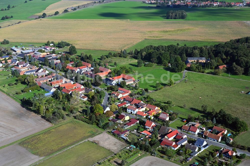 Luftbild Jagsal - Dorfkern am Feldrand in Jagsal im Bundesland Brandenburg, Deutschland