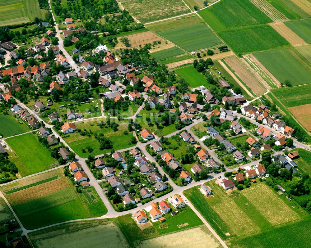 Luftaufnahme Jettenburg - Dorfkern am Feldrand in Jettenburg im Bundesland Baden-Württemberg, Deutschland