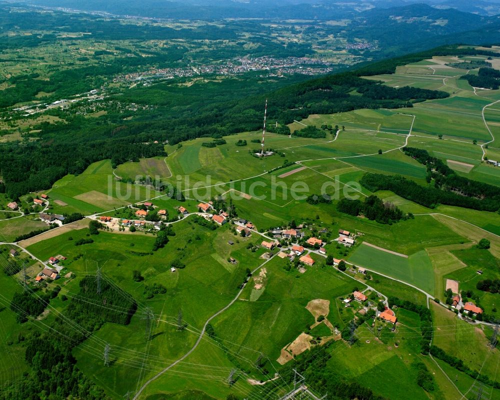 Jungholz aus der Vogelperspektive: Dorfkern am Feldrand in Jungholz im Bundesland Baden-Württemberg, Deutschland