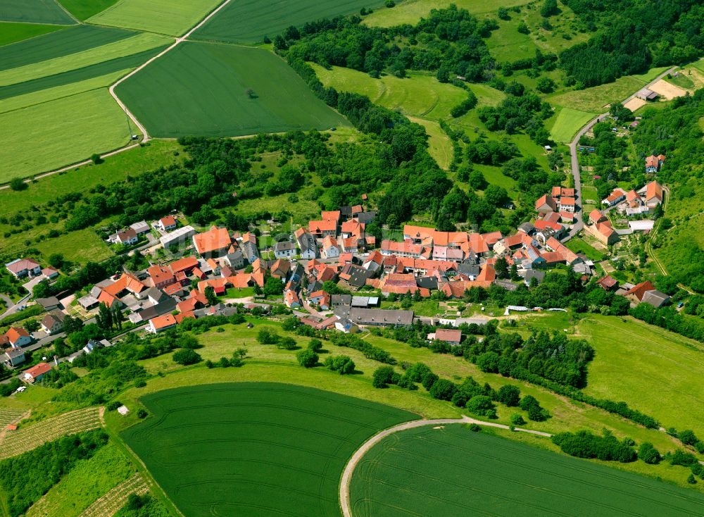 Kalkofen aus der Vogelperspektive: Dorfkern am Feldrand in Kalkofen im Bundesland Rheinland-Pfalz, Deutschland