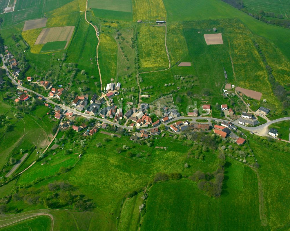 Luftaufnahme Kaltenborn - Dorfkern am Feldrand in Kaltenborn im Bundesland Thüringen, Deutschland