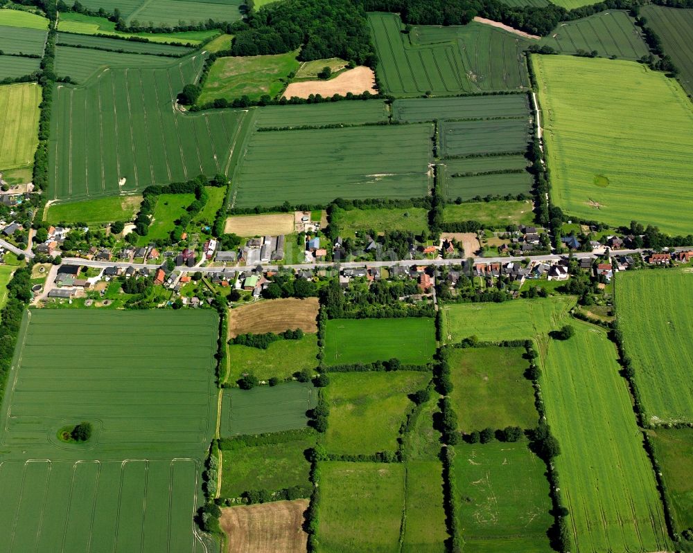Luftaufnahme Kastorf - Dorfkern am Feldrand in Kastorf im Bundesland Schleswig-Holstein, Deutschland