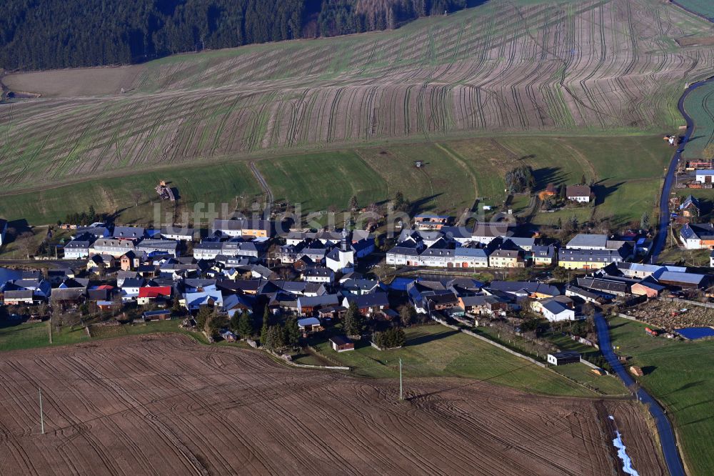 Luftaufnahme Kolba - Dorfkern am Feldrand in Kolba im Bundesland Thüringen, Deutschland