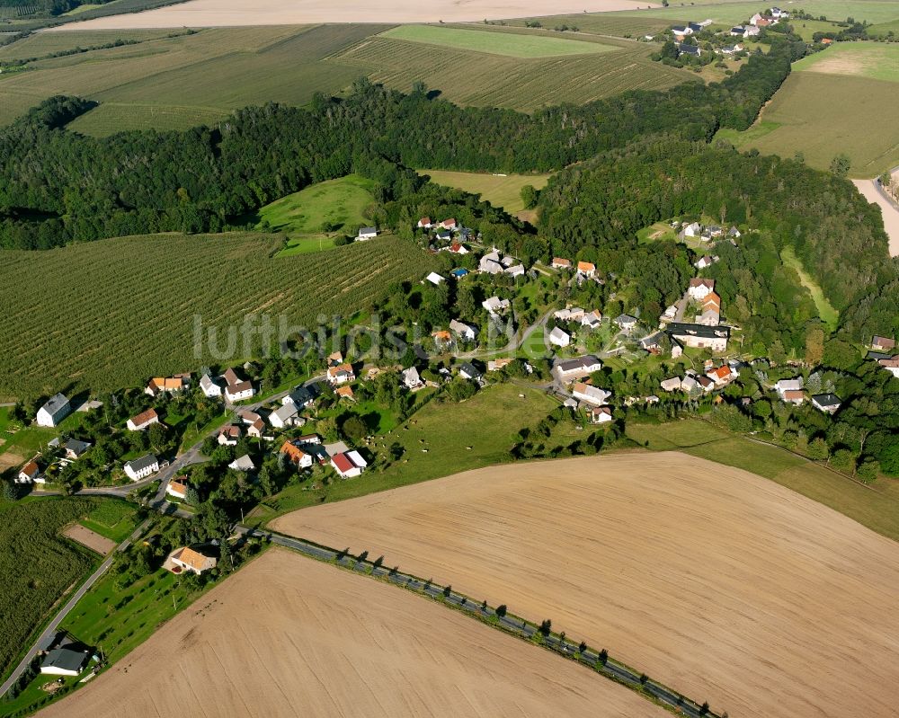 Kolkau aus der Vogelperspektive: Dorfkern am Feldrand in Kolkau im Bundesland Sachsen, Deutschland