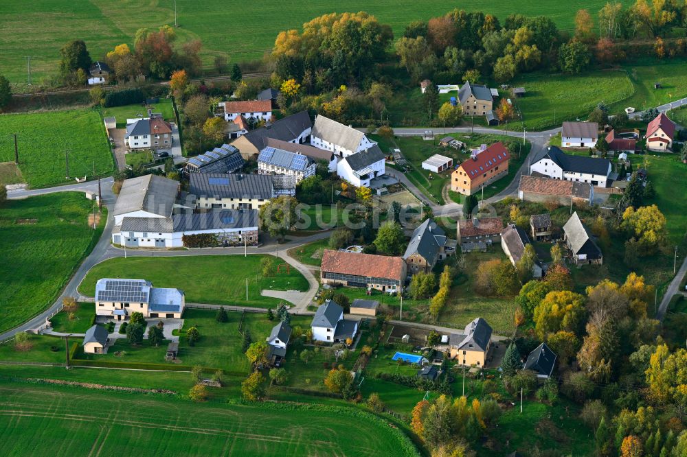 Kralapp von oben - Dorfkern am Feldrand in Kralapp im Bundesland Sachsen, Deutschland