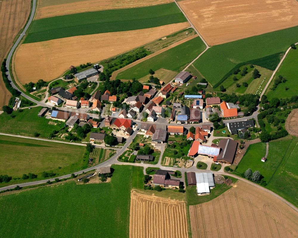 Luftaufnahme Kreßbach - Dorfkern am Feldrand in Kreßbach im Bundesland Baden-Württemberg, Deutschland