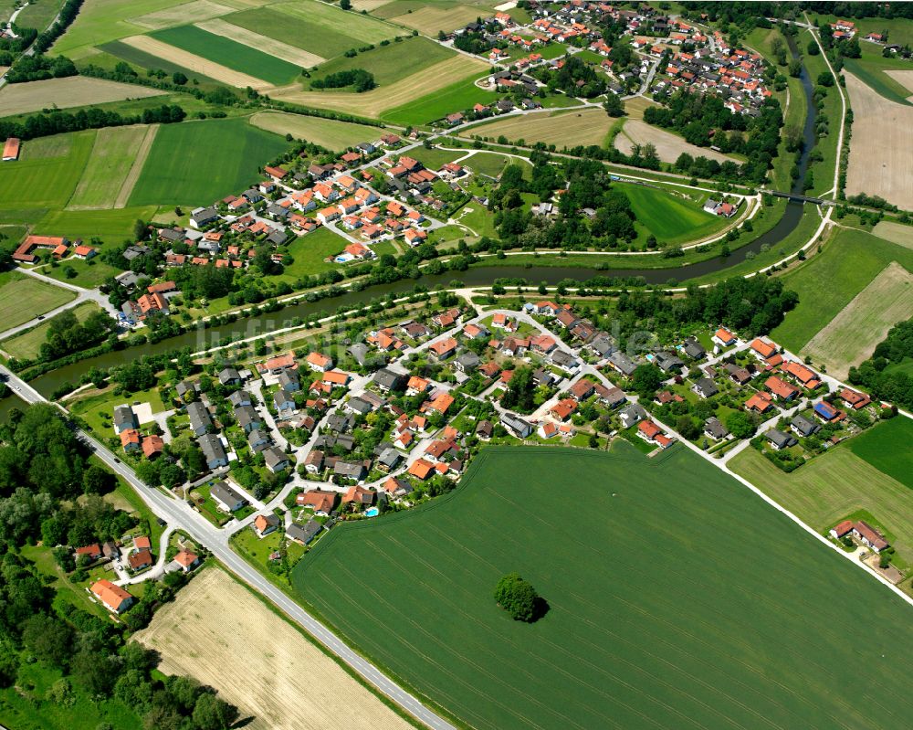 Luftaufnahme Kronberg - Dorfkern am Feldrand in Kronberg im Bundesland Bayern, Deutschland