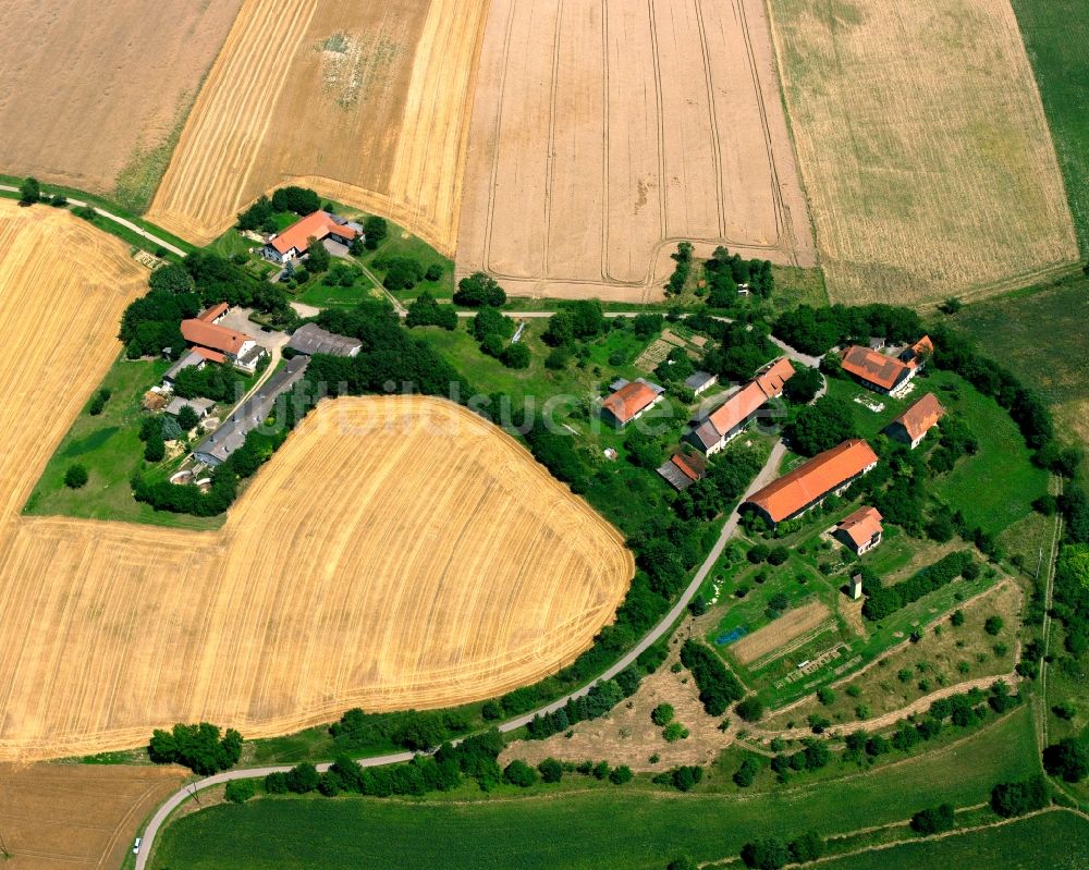 Luftaufnahme Leuterstal - Dorfkern am Feldrand in Leuterstal im Bundesland Baden-Württemberg, Deutschland