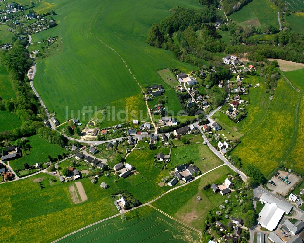 Luftbild Lichtenau - Dorfkern am Feldrand in Lichtenau im Bundesland Sachsen, Deutschland
