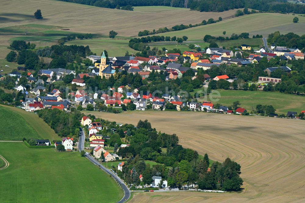 Luftaufnahme Lichtenberg - Dorfkern am Feldrand in Lichtenberg im Bundesland Sachsen, Deutschland