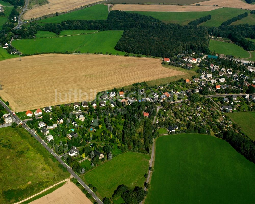 Lichtenwalde von oben - Dorfkern am Feldrand in Lichtenwalde im Bundesland Sachsen, Deutschland