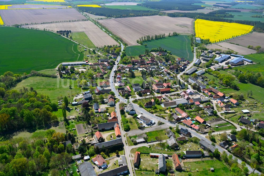 Mahlsdorf von oben - Dorfkern am Feldrand in Mahlsdorf im Bundesland Sachsen-Anhalt, Deutschland