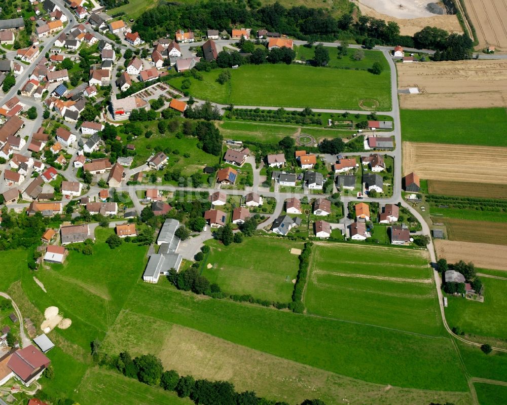 Luftbild Marbach - Dorfkern am Feldrand in Marbach im Bundesland Baden-Württemberg, Deutschland