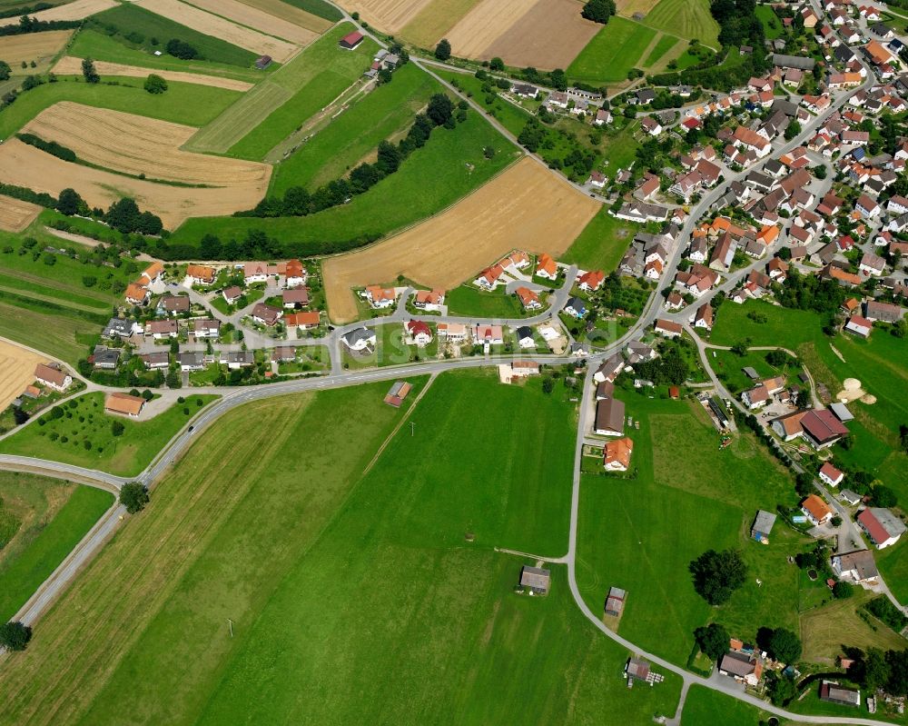 Luftaufnahme Marbach - Dorfkern am Feldrand in Marbach im Bundesland Baden-Württemberg, Deutschland