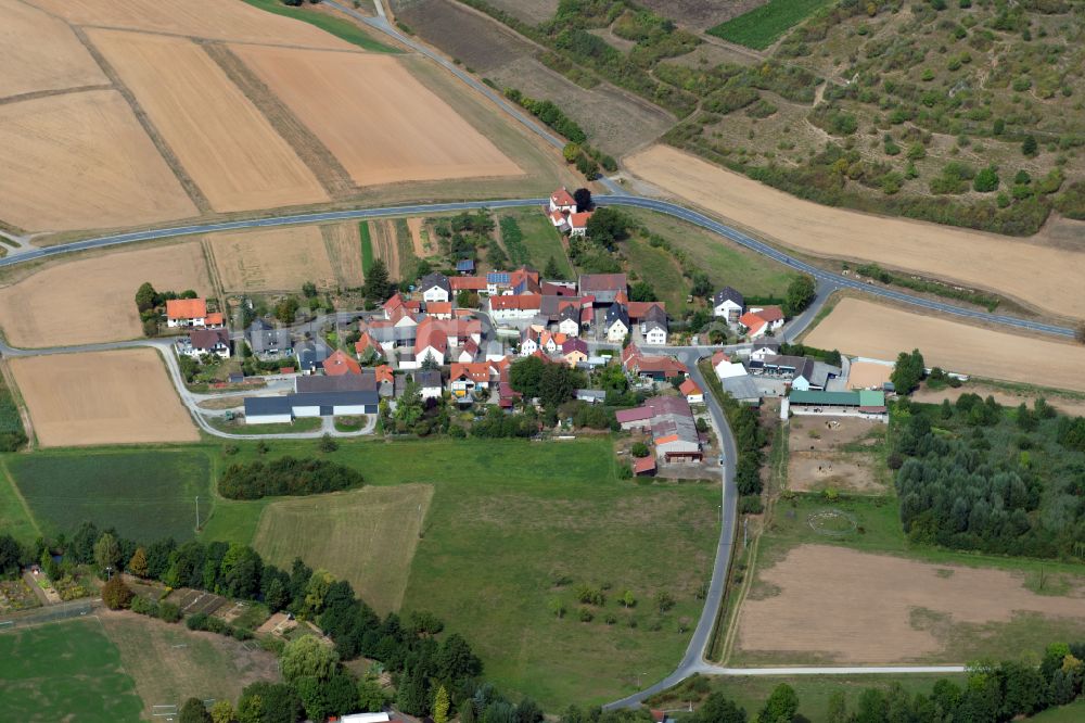 Luftbild Marbach - Dorfkern am Feldrand in Marbach im Bundesland Bayern, Deutschland