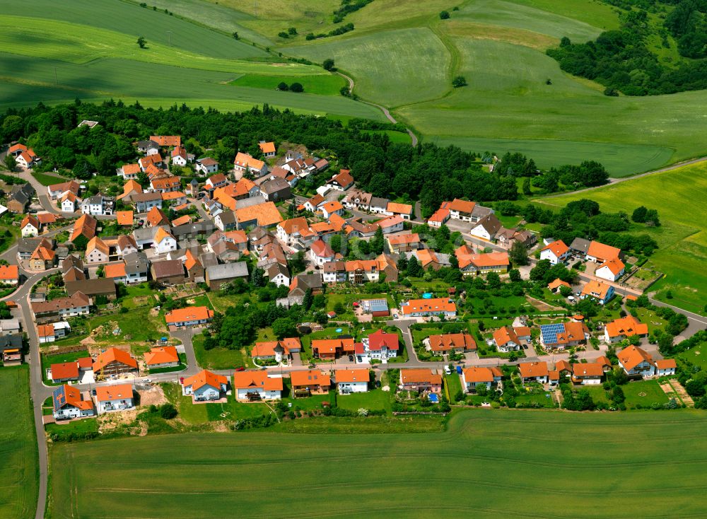 Luftaufnahme Marienthal - Dorfkern am Feldrand in Marienthal im Bundesland Rheinland-Pfalz, Deutschland
